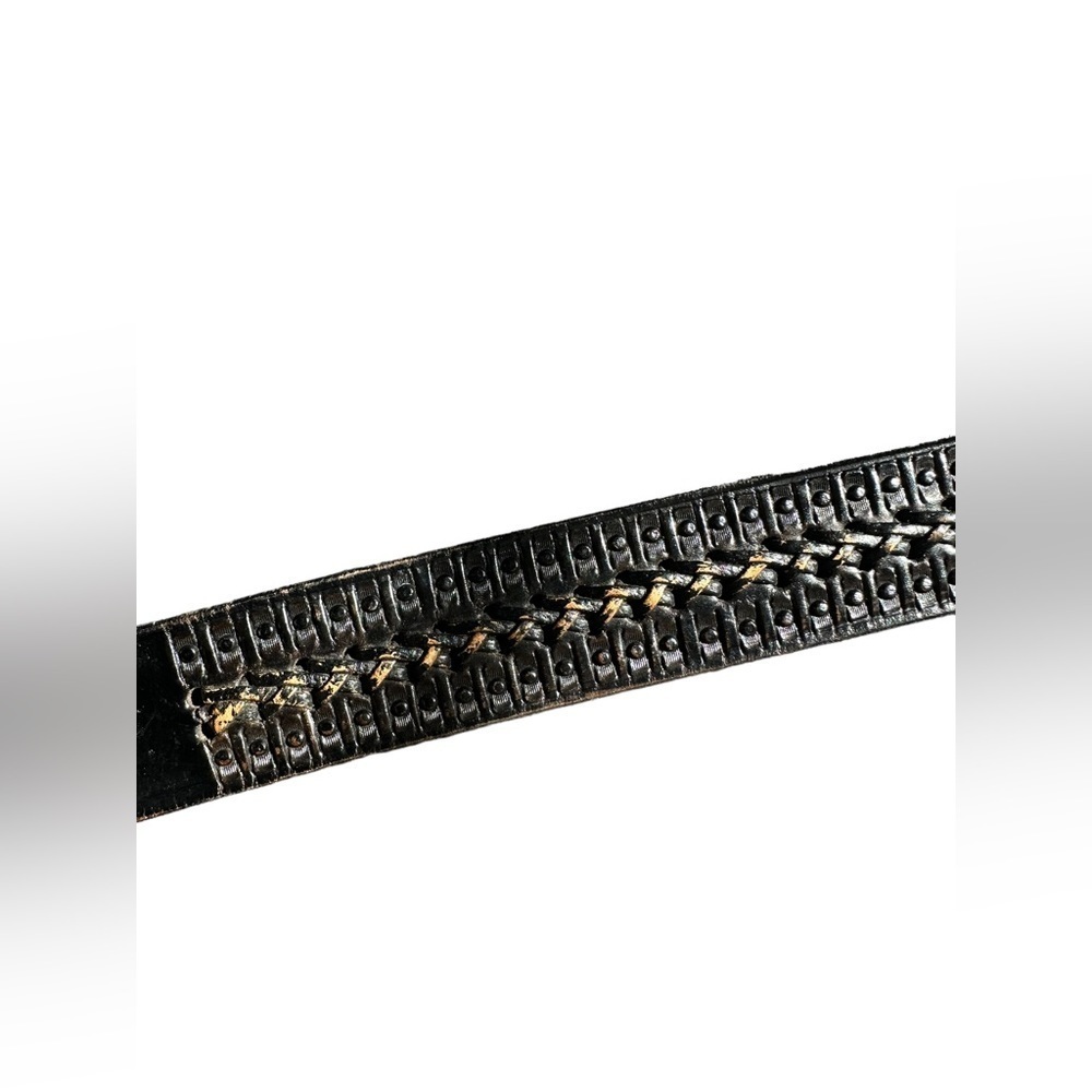 Vtg Mens Belt Sz 40 Braided Leather Brown Distressed Made In Mexico Handtooled‍‍ - Picture 11 of 13